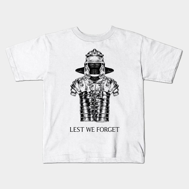 Eternal Remembrance: Lest We Forget the Roman Empire Kids T-Shirt by Holymayo Tee